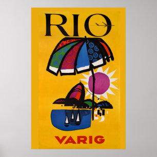Reizen naar Rio de Janeiro in vintage stijl Poster