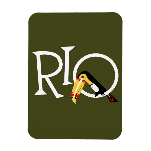 Reizen naar Rio retro,  van elke grootte Magneet (Verticaal)