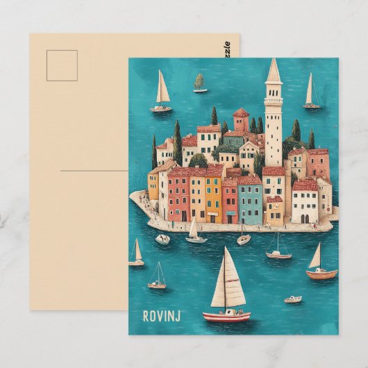 Reizen naar Rovinj Kroatië Briefkaart (Voorkant / Achterkant)