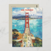 Reizen naar San Francisco USA Briefkaart (Voorkant / Achterkant)