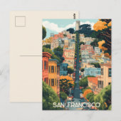 Reizen naar San Francisco USA Briefkaart (Voorkant / Achterkant)