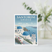 Reizen naar Santorini in vintage stijl Briefkaart (Staand voorkant)