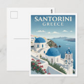 Reizen naar Santorini in vintage stijl Briefkaart (Voorkant / Achterkant)