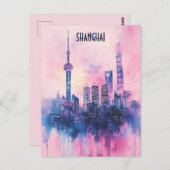 Reizen naar Shanghai China Briefkaart (Voorkant / Achterkant)
