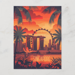 Reizen naar Singapore Briefkaart