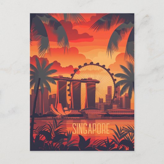 Reizen naar Singapore Briefkaart (Voorkant)