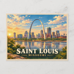 Reizen naar St Louis Missouri in het verleden Briefkaart