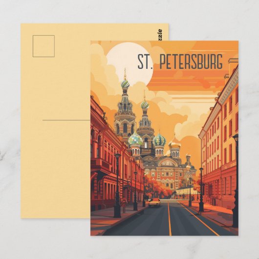 Reizen naar St. Petersburg Briefkaart (Voorkant / Achterkant)