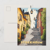 Reizen naar Stockholm Zweden Briefkaart (Voorkant / Achterkant)