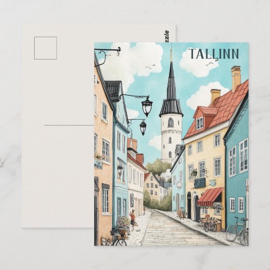Reizen naar Tallinn Estland Briefkaart (Voorkant / Achterkant)