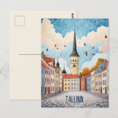 Reizen naar Tallinn Estland Briefkaart (Voorkant / Achterkant)