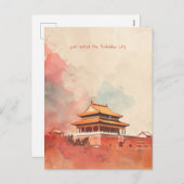 Reizen naar Verboden Stad Feestdagenkaart (Voorkant / Achterkant)