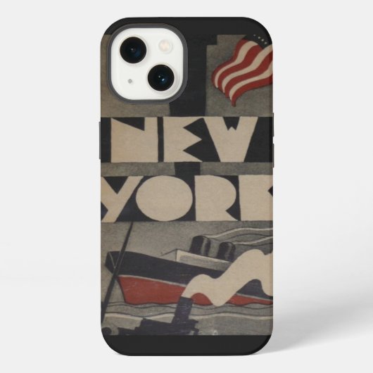 Reizen naar Vintage New York iPhone Hoesje (Achterkant)