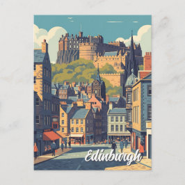 Reizen naar Vintage Schotland Edinburgh Kasteel Briefkaart