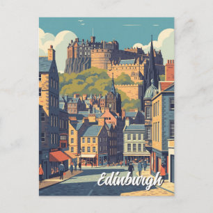 Reizen naar Vintage Schotland Edinburgh Kasteel Briefkaart