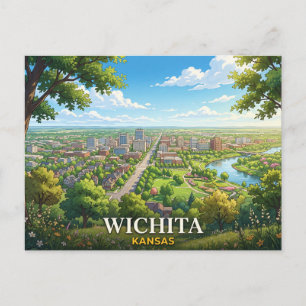 Reizen naar Wichita Kansas Briefkaart