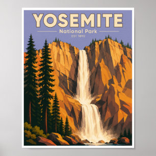Reizen naar Yosemite National Park Nevada Fall van Poster