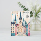 Reizen naar Zagreb Kroatië Briefkaart (Staand voorkant)