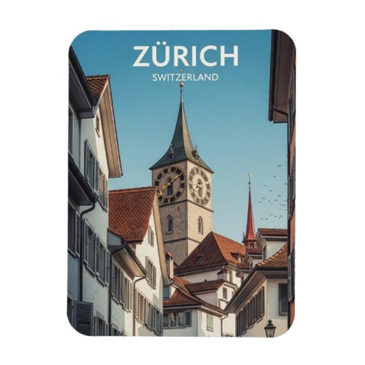 Reizen naar Zürich Zwitserland Magneet (Verticaal)