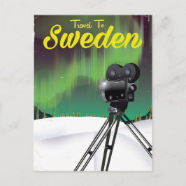 Reizen naar Zweden Noorderlicht Cameraposter. Briefkaart