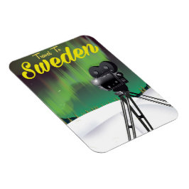 Reizen naar Zweden Noorderlicht Cameraposter. Magneet