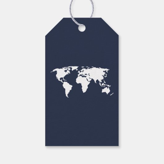Reizen Navy Blue Bestemming Bruiloft WELKOM Cadeaulabel (Achterkant)