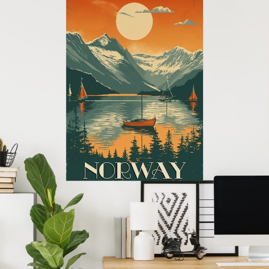  reizen Noorwegen Poster (Thuiskantoor)