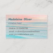 Reizen Ocean Sky Blue Modern Visitekaartje (Achterkant)