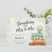 Reizen onder de naam Bridal-douche Kaart (Staand voorkant)