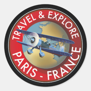 Reizen & Ontdek Parijs Frankrijk Logo Ronde Sticker