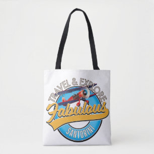 Reizen & Ontdek Prachtige Santorini Tote Bag