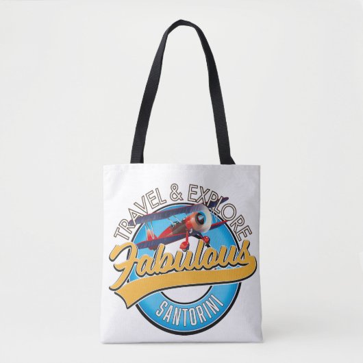 Reizen & Ontdek Prachtige Santorini Tote Bag (Voorkant)