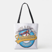 Reizen & Ontdek Prachtige Santorini Tote Bag (Achterkant)