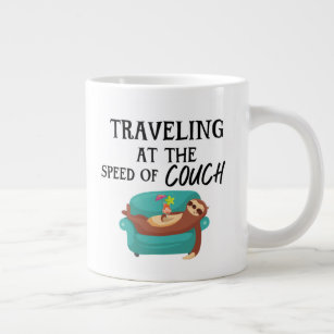 Reizen op de snelheid van de Couch-Funny Sloth Quo Grote Koffiekop