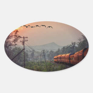 Reizen Ovale Sticker