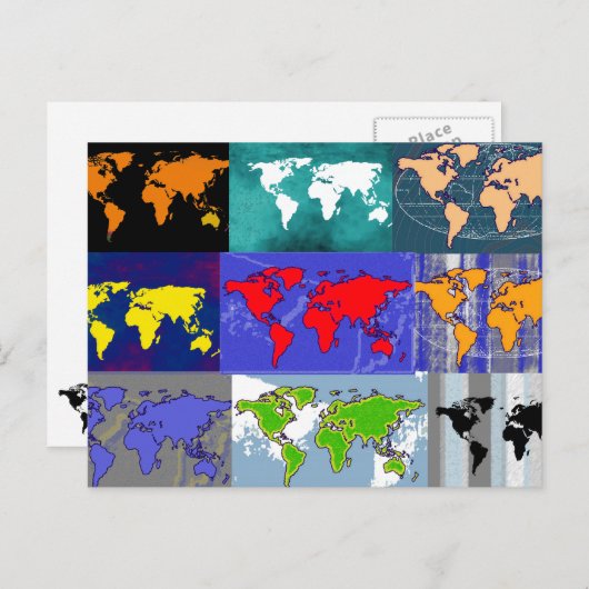 reizen over de hele wereld briefkaart (Voorkant / Achterkant)