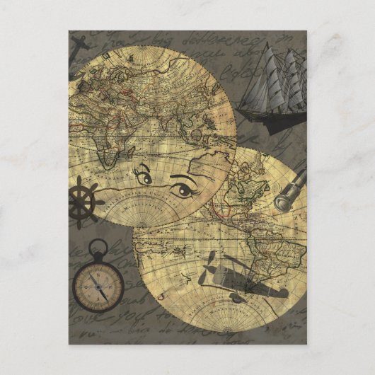 Reizen over de hele wereld briefkaart (Voorkant)