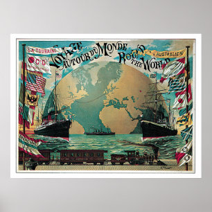 Reizen over de hele wereld poster