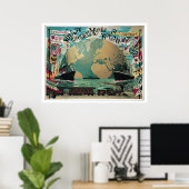 Reizen over de hele wereld poster (Thuiskantoor)