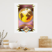 Reizen over de Wereld Gouden Globe Poster (Keuken)
