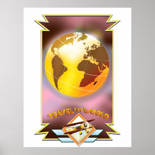 Reizen over de Wereld Gouden Globe Poster (Voorkant)