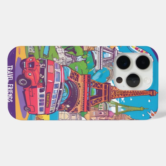 Reizen over de wereld iPhone 15 - Stijlvol Case-Mate iPhone Case (Achterkant (horizontaal))