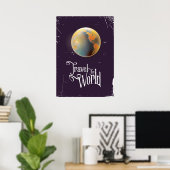 Reizen over de Wereld Vintage aarde poster (Thuiskantoor)