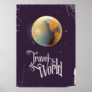 Reizen over de Wereld Vintage aarde poster