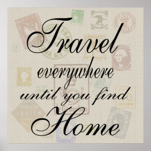 Reizen overal -  Poster Stempel