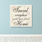 Reizen overal - postzegels canvas afdruk (Insitu (Houten vloer))