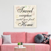 Reizen overal - postzegels canvas afdruk (Insitu (Woonkamer))