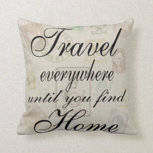 Reizen overal - stempel kussen