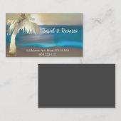 Reizen Palmboom Licht Gouden Visitekaartjes (Voorkant / Achterkant)