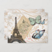 Reizen Parijs Eiffeltoren Trouwen save the date Aankondigingskaart (Voorkant / Achterkant)